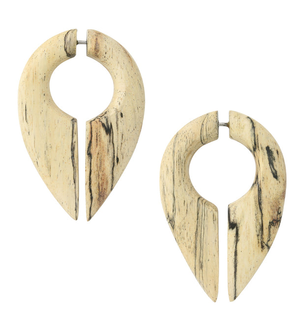 Pocket Tamarind Wood Fake Gauge Earrings