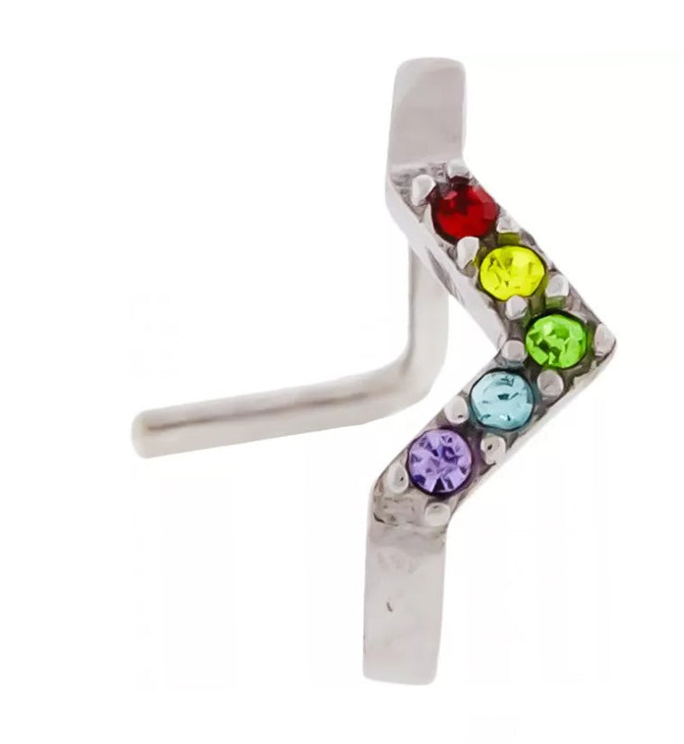 Point Rainbow CZ Nose Curve