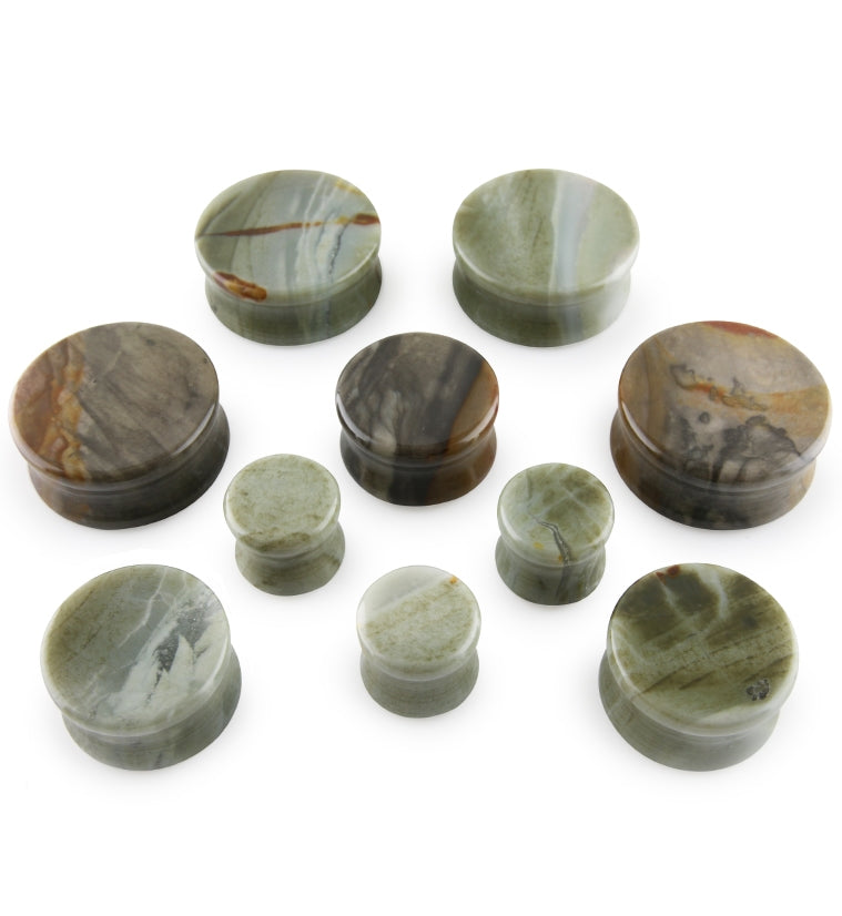 Polychrome Ocean Jasper Stone Plugs