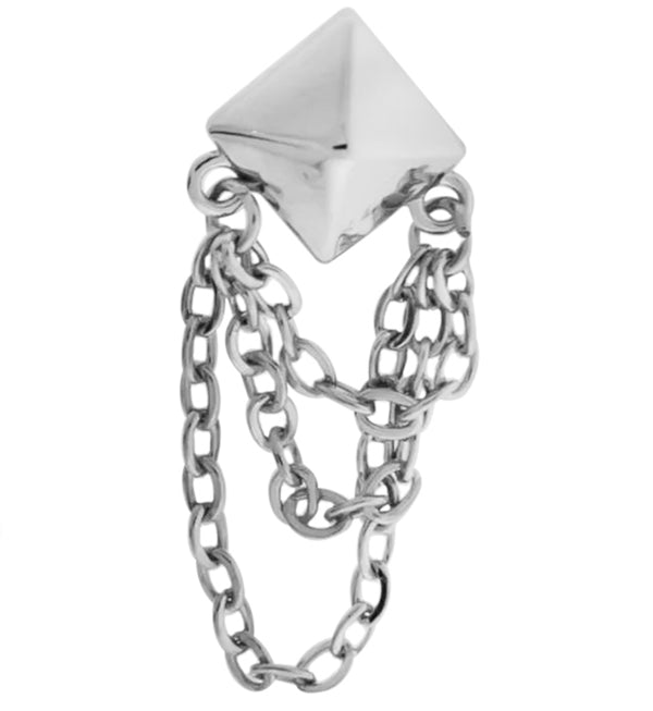 Polyhedra Dangle Chain Stainless Steel Cartilage Barbell