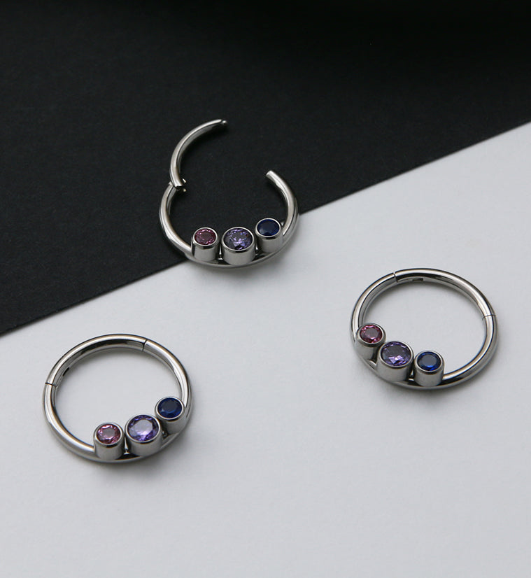 Pride Titanium Hinged Segment Ring Version 1