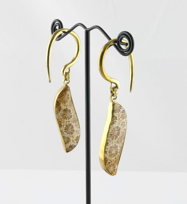 Prime Fossilized Coral Brass Hangers