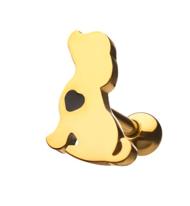 Gold PVD Puppy Love Cartilage Barbell