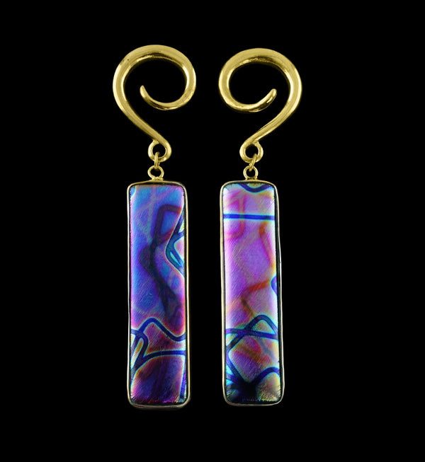 Purple Abstract Glass Tower Ear Weights