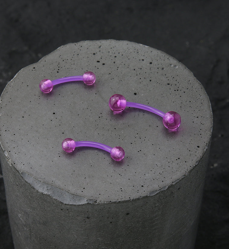 Purple Acrylic Curved Barbell