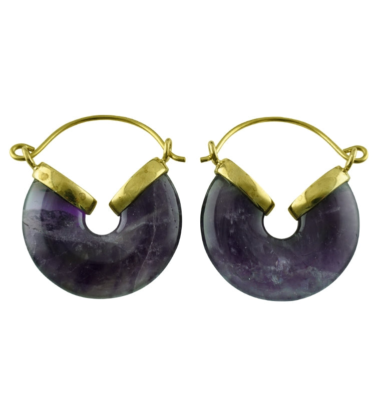 20G Golden Obsidian Halo Hangers / Earrings