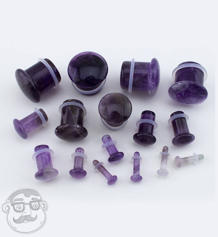 Purple Amethyst Single Flare Stone Plugs