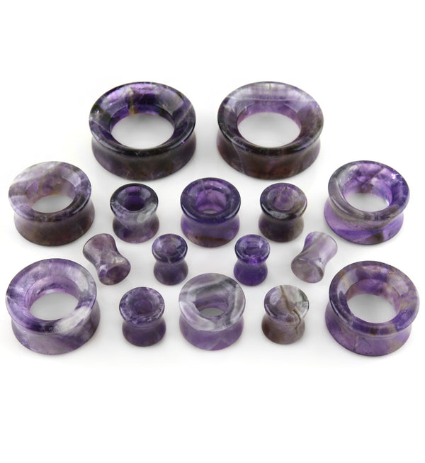 Amethyst Stone Double Flare Tunnels