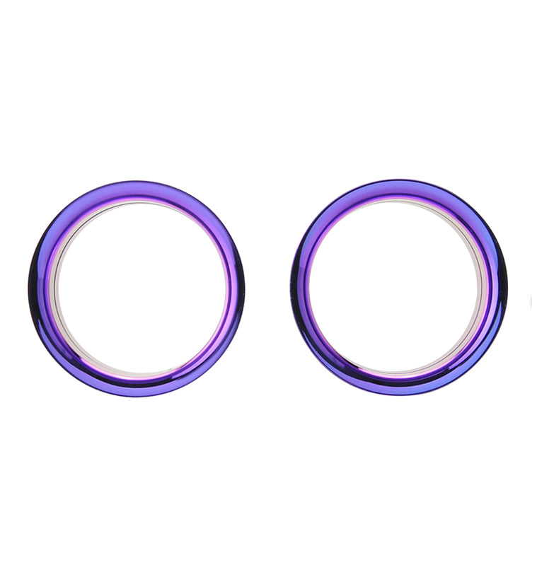 Purple Anodized Stainless Steel Internally Threaded Tunnel Plugs