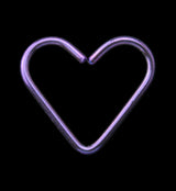 Purple Anodized Heart Seamless Titanium Hoop Ring