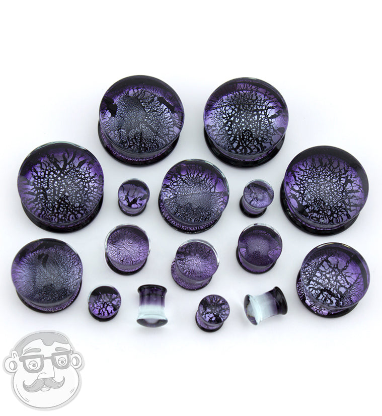 Purple Dichroic Glass Plugs