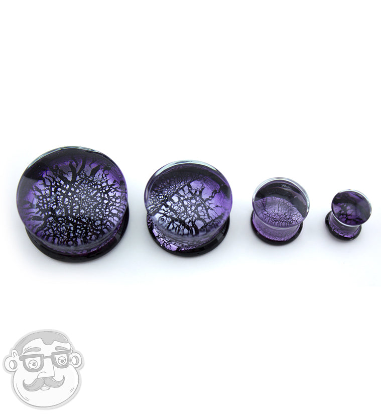 Purple Dichroic Glass Plugs