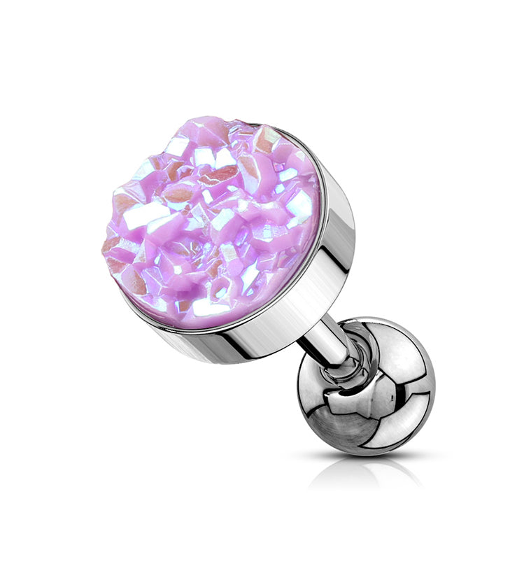 16G Light Purple Druzy Cartilage Barbell