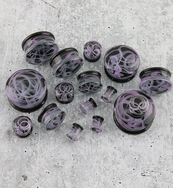 Purple Haze Swirl Glass Plugs