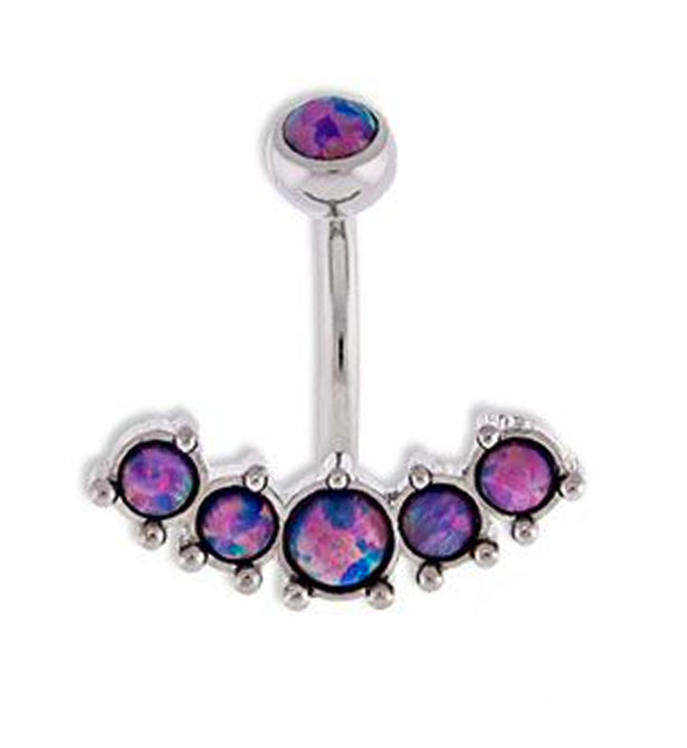 Purple Opal Bunch Belly Button Ring