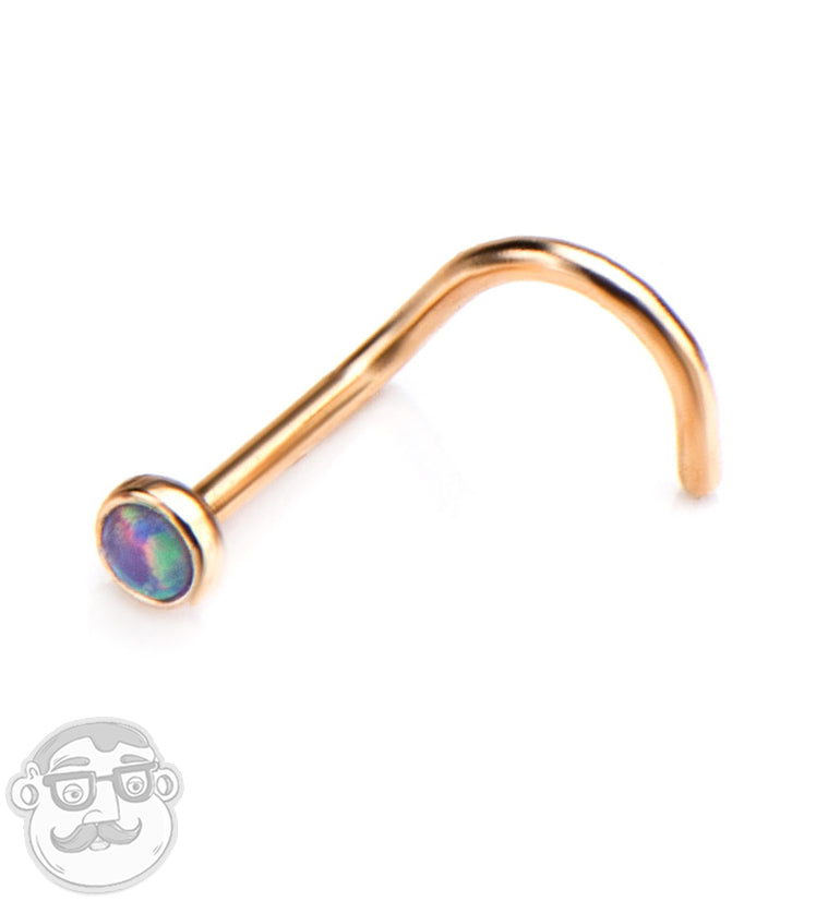 20G Purple Opalite Gold PVD Nosescrew