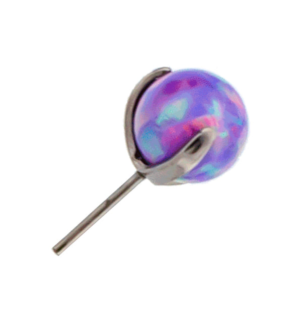 Purple Opalite Prong Ball Titanium Threadless Top