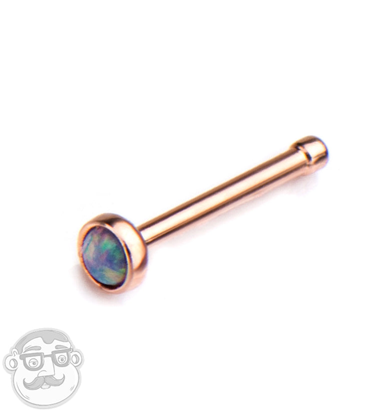 20G Purple Opalite Rose Gold PVD Nosebone