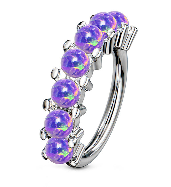 Purple Opal Septenary Seamless Ring