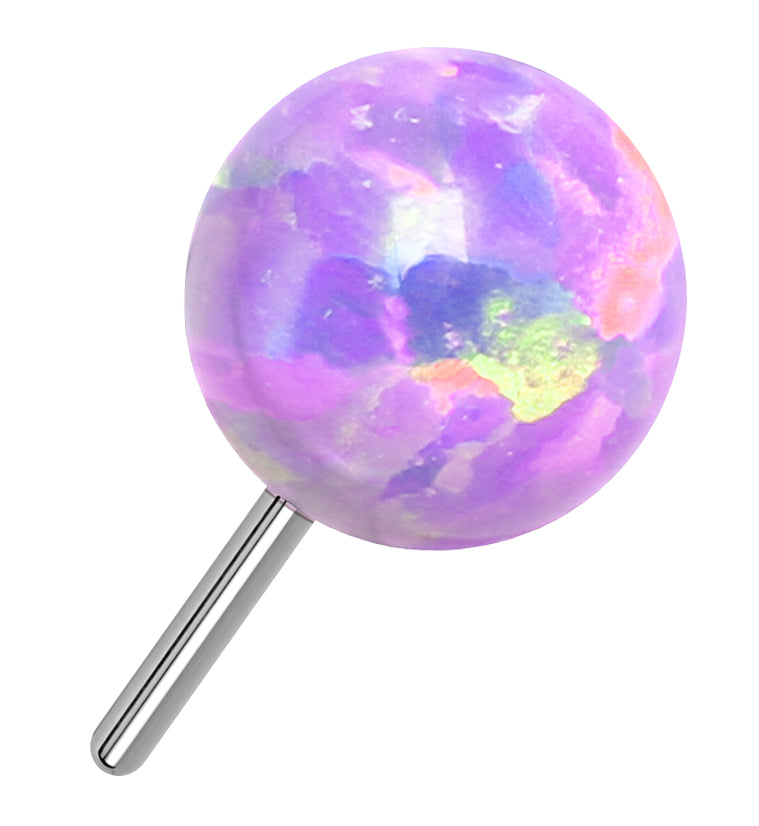 Purple Opalite Ball Titanium Threadless Top