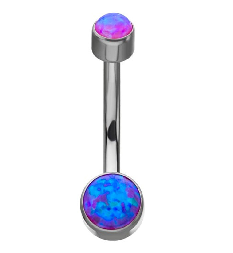 Purple Opalite Bezel Titanium Belly Button Ring