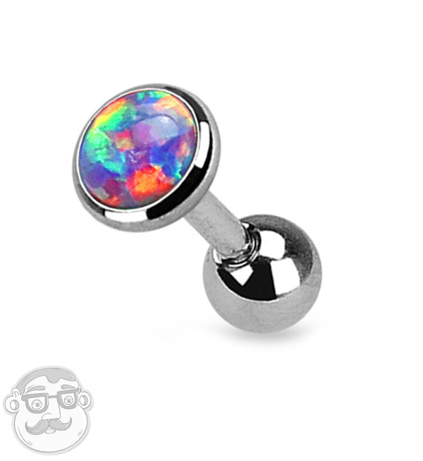 16G Purple Opal Top Tragus / Cartilage Barbell