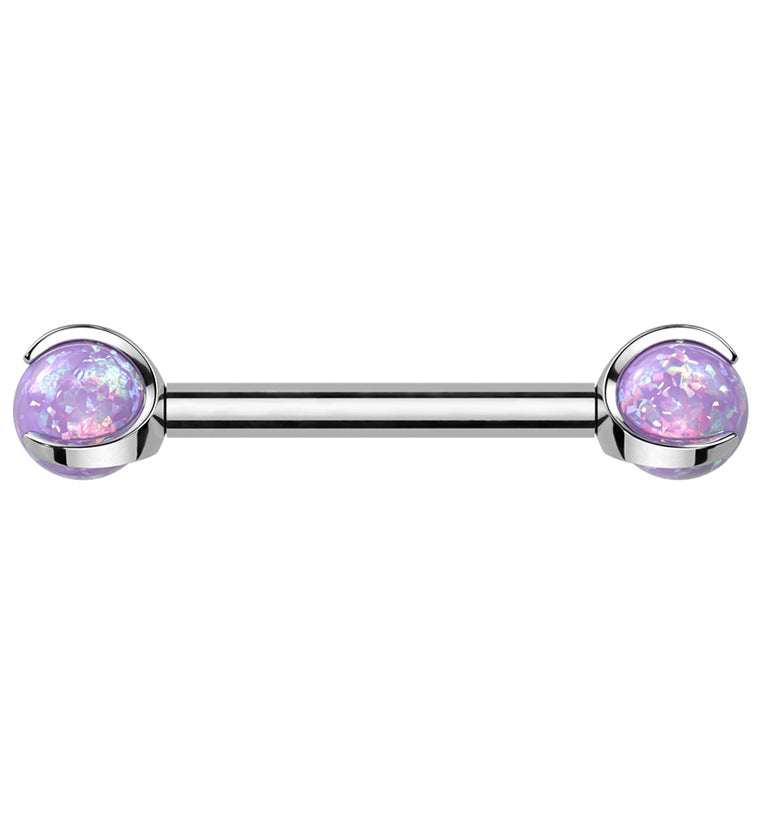 Purple Opalite Claw Titanium Barbell