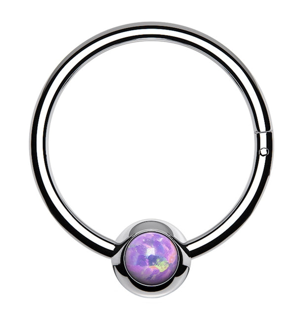 Purple Opalite Hinged Segment Hoop Ring