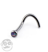 18G Purple Opalite Titanium Nose Screw Ring