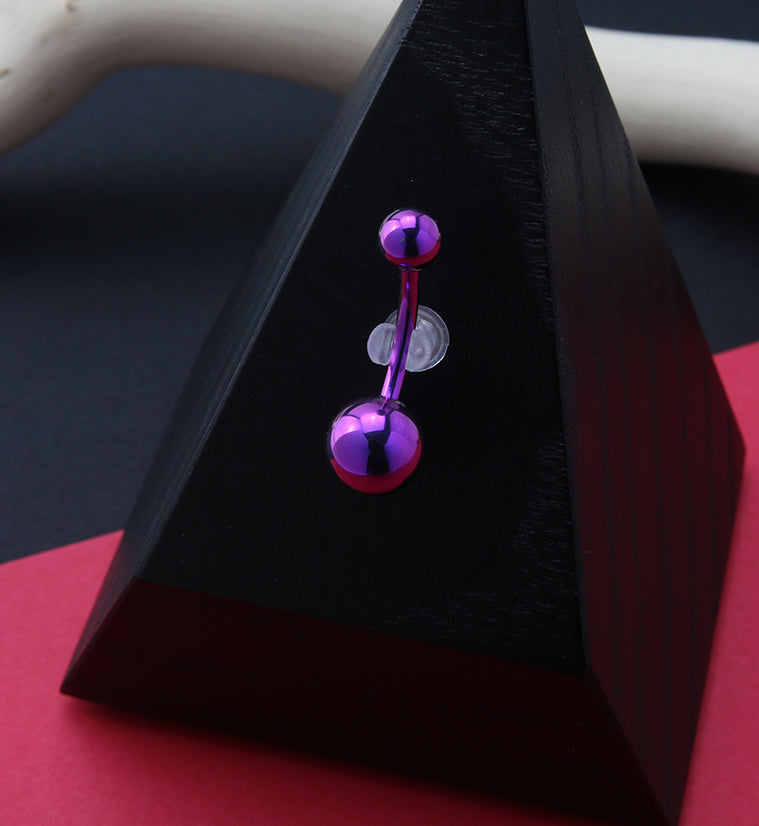 Purple PVD Titanium Internally Threaded Belly Button Ring