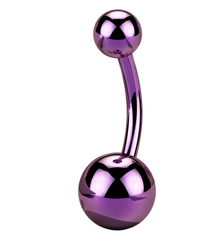 Purple PVD Titanium Internally Threaded Belly Button Ring