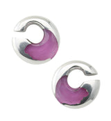 Purple Resin Crescent White Brass Ear Weights
