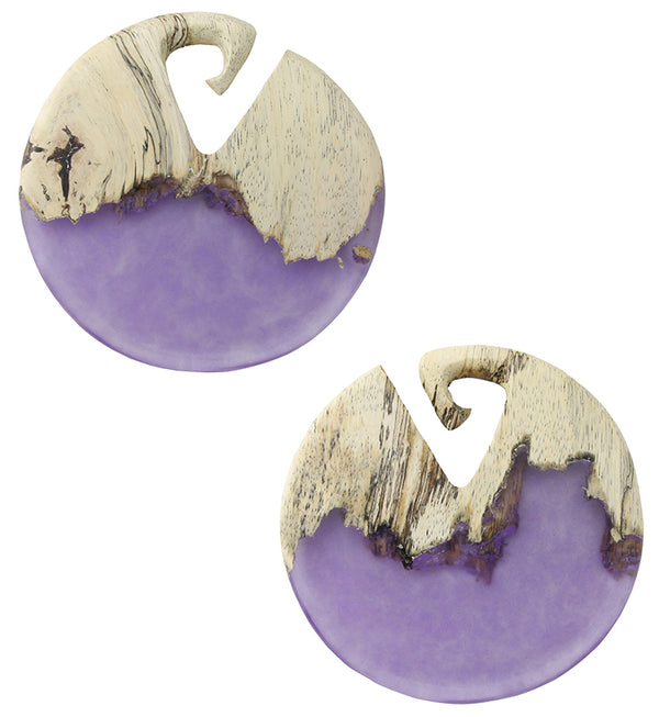Purple Resin Disk Tamarind Wood Ear Weights