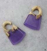 Purple Resin Locket Tamarind Wood Ear Weights