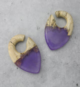 Purple Resin Splash Tamarind Wood Ear Weights