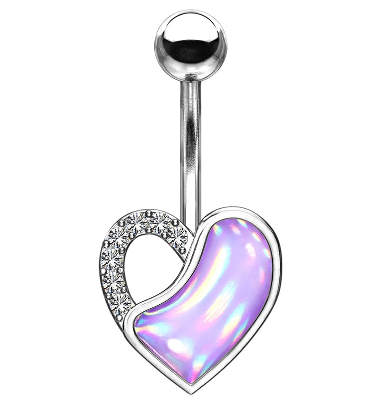 Purple Escent Heart Belly Rings