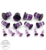 Purple Glass Plugs - Single Flare