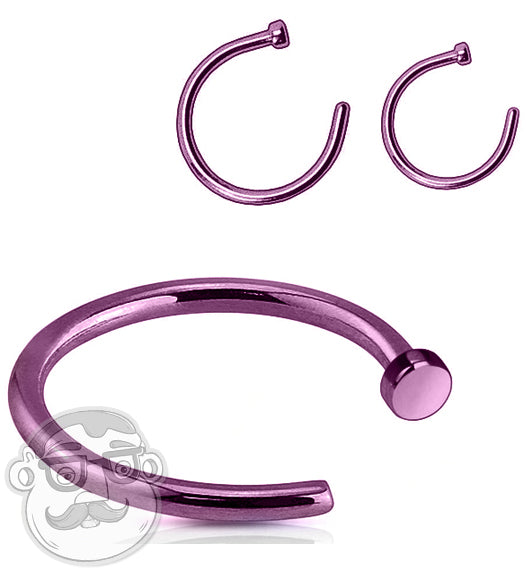 Purple Stainless Steel Nose Hoop Ring