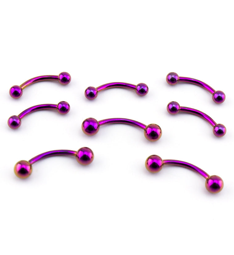 Purple PVD Plated Curved Barbell