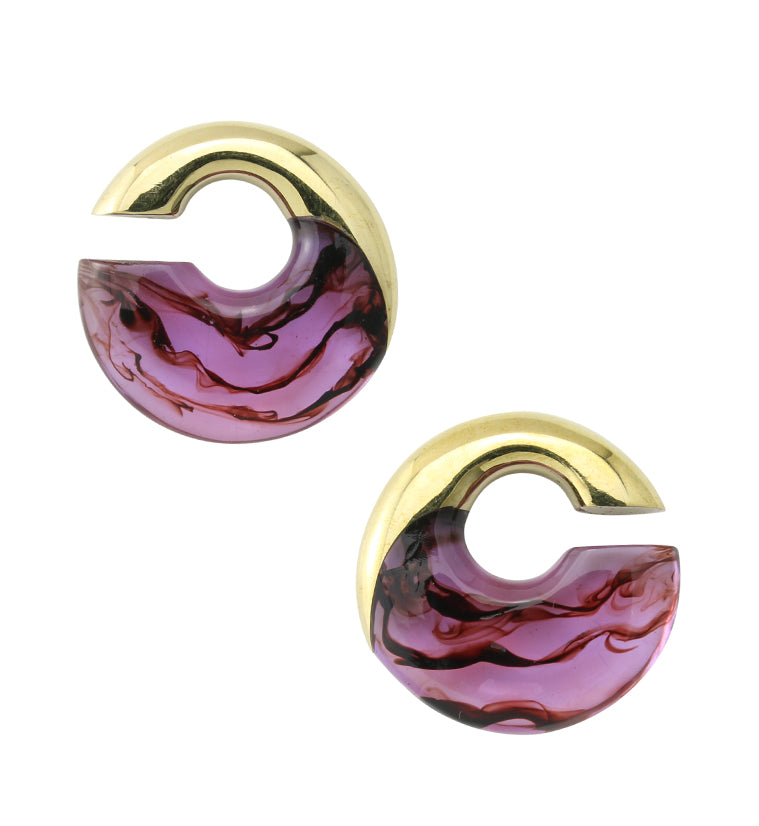 Purple Streak Brass Ear Weights