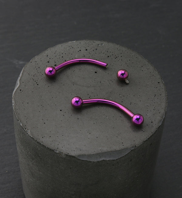 Purple Titanium Internally Threaded Curved Barbell