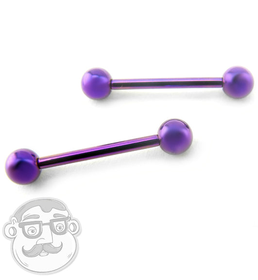 14 Gauge Purple F-136 ASTM Titanium Barbells