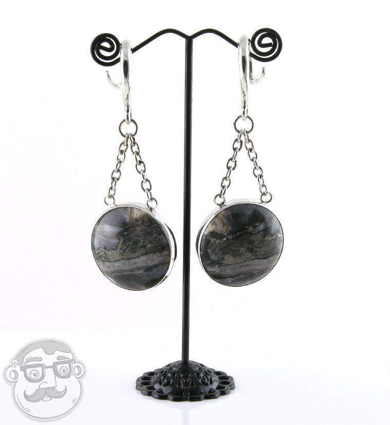 Trinity Pyrite Jasper Stone Ear Weights