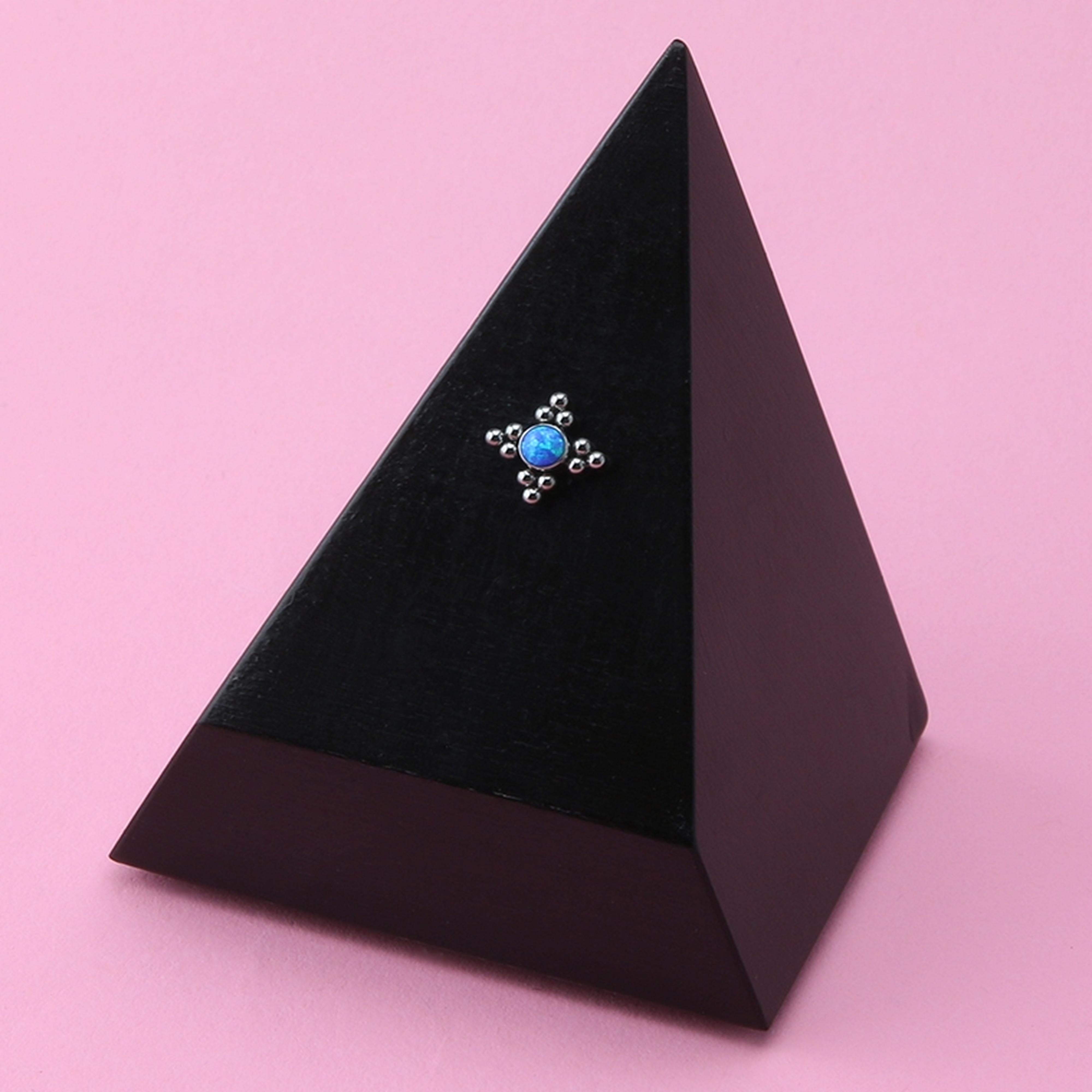 Blue Opalite Quad Titanium Threadless Top