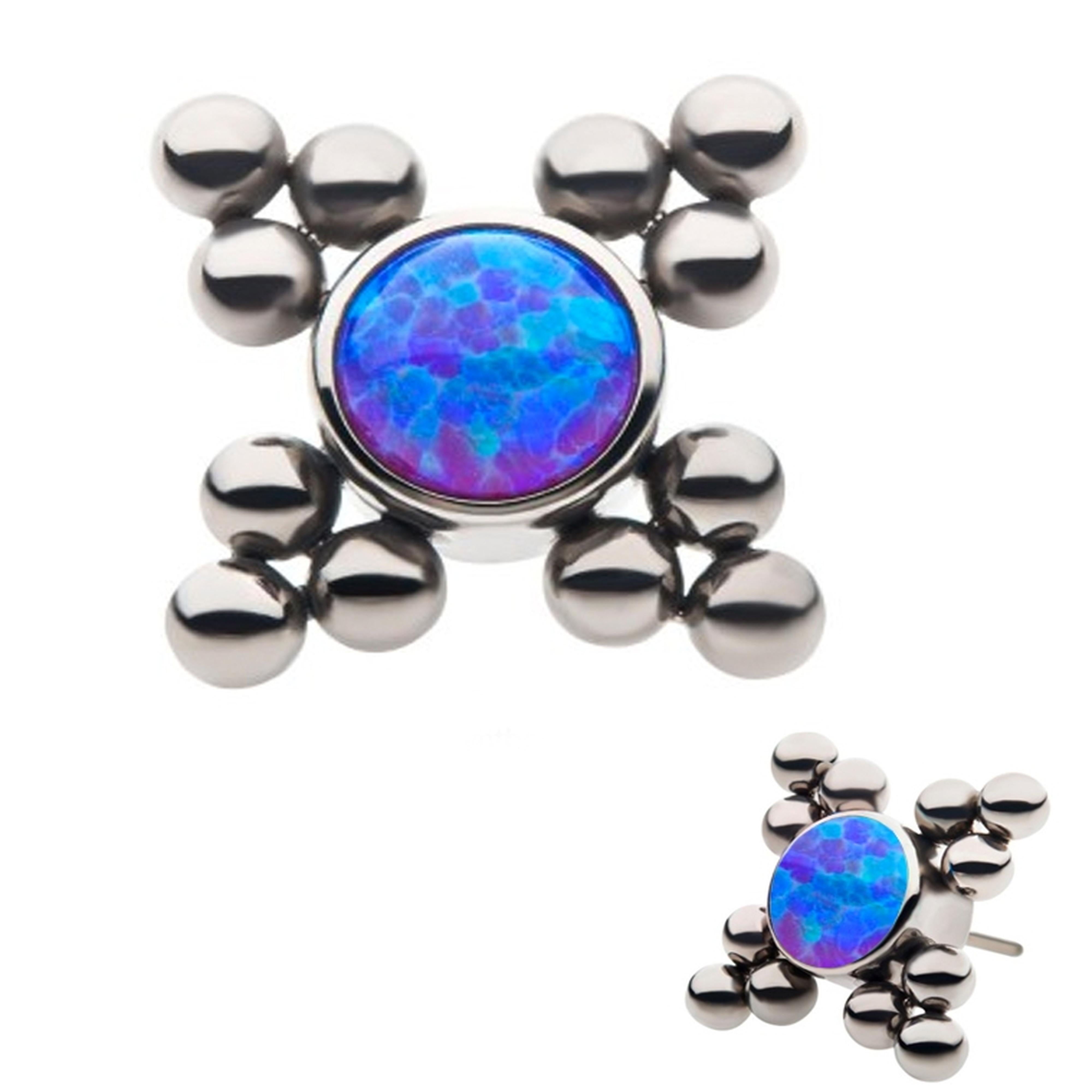Purple Opalite Quad Titanium Threadless Top