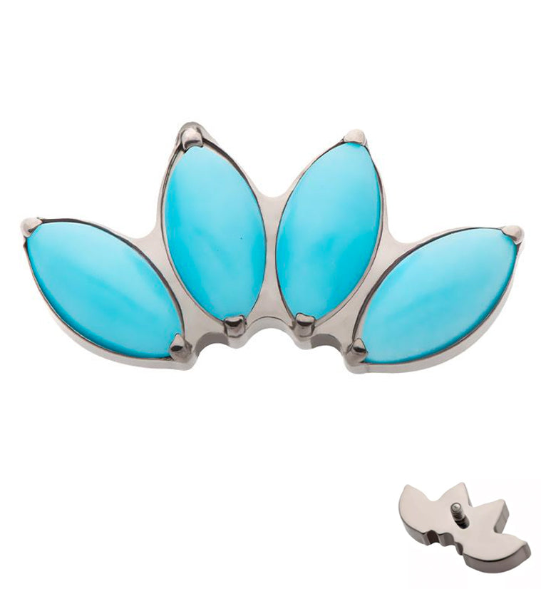 Quartet Faux Turquoise Internally Threaded Titanium Top