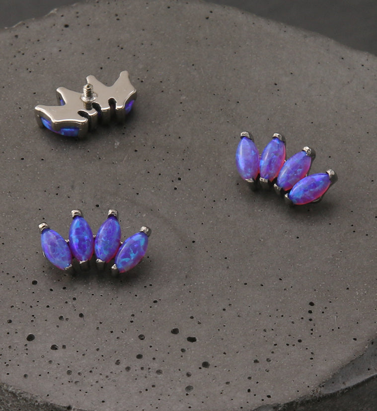 Quartet Purple Opalite Internally Threaded Titanium Top