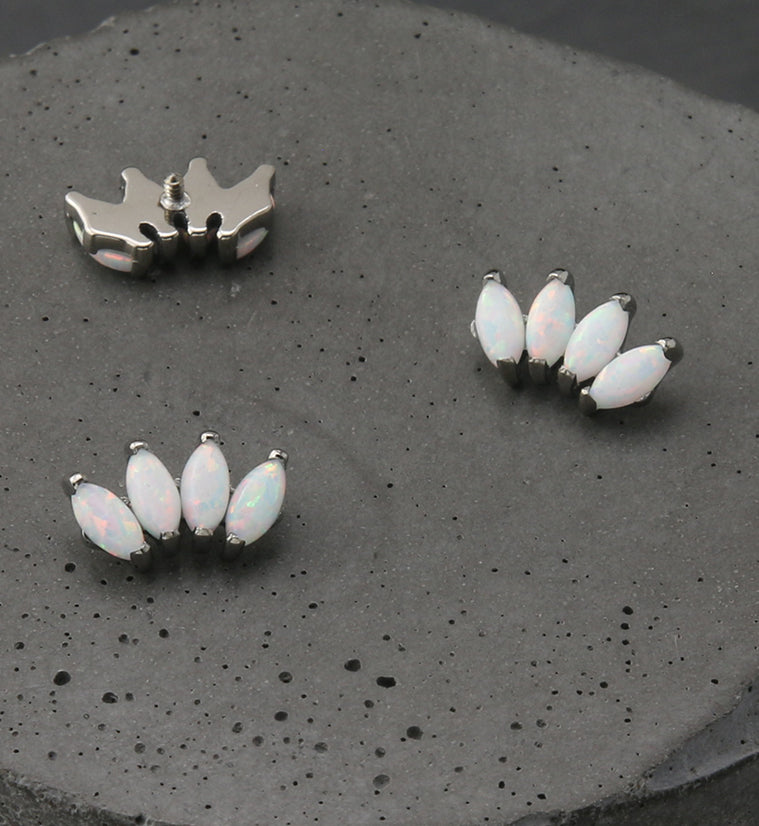 Quartet White Opalite Internally Threaded Titanium Top