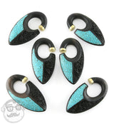 Quill Howlite Turquoise  Wooden Ear Weights