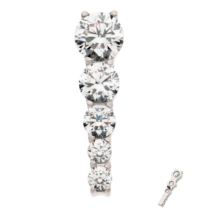 Quinary Descend Clear CZ Internally Threaded Titanium Top